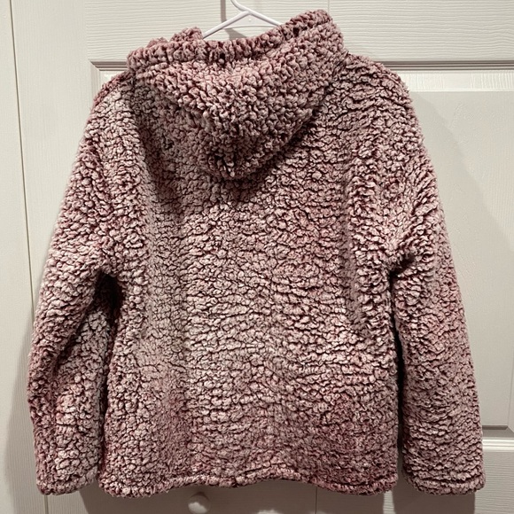 PRICELESS Women’s Hooded Sherpa Full-Zip-Up Warm Jacket - mauve color, size S - Picture 4 of 6